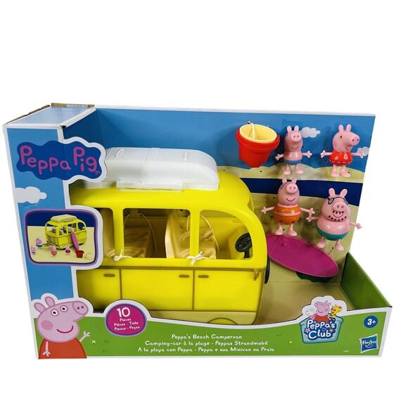 Hasbro Peppa Pig Peppa's Beach Campervan Peppa, George, Mummy & Daddy Pig 2022 - Picture 3 of 9